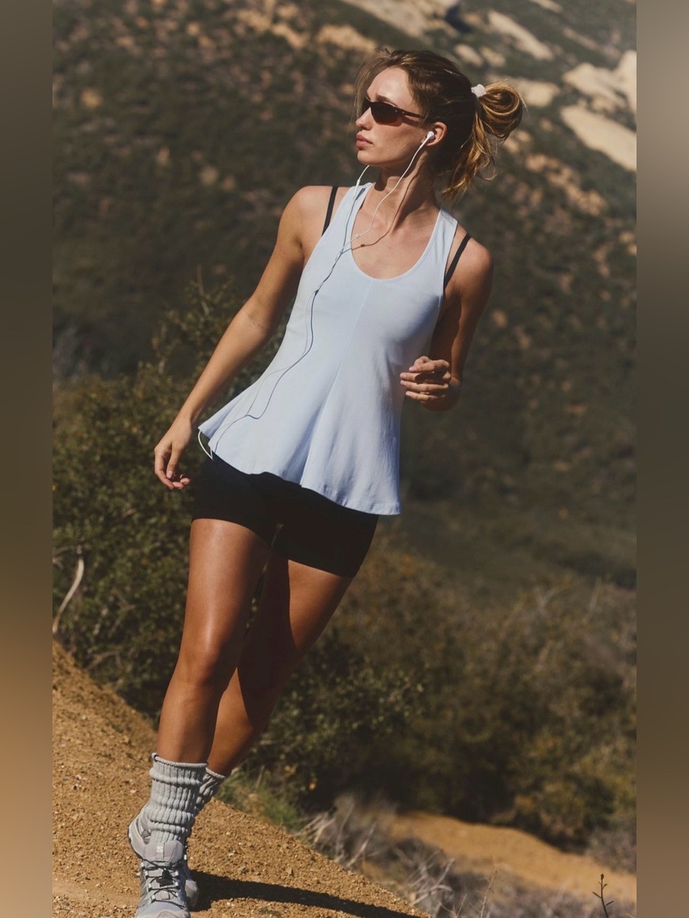 NWT FREE PEOPLE MOVEMENT GO TO SMOOTH SWING TANK WASHED ARCTIC SNOW